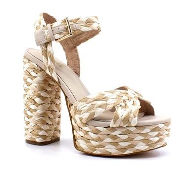 Chaussures Guess Sandalo Tacco Alto Intreccio Donna Tan FL6GBNELE03