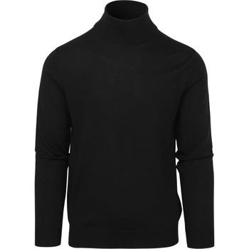 Sweat-shirt Suitable Pull Col Roulé Merino Noir