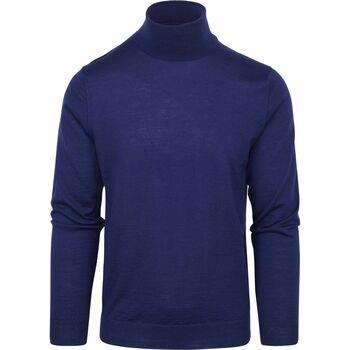Sweat-shirt Suitable Pull Col Roulé Merino Bleu Royal