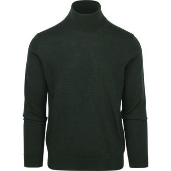 Sweat-shirt Suitable Pull Col Roulé Merino Vert Foncé