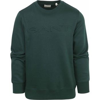 Sweat-shirt Gant Pullover Embossed Logo Vert Foncé