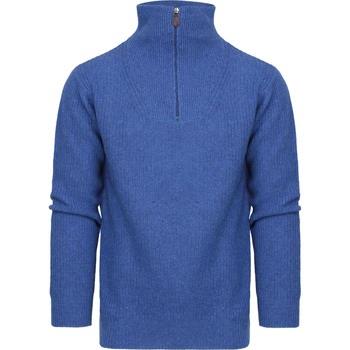 Sweat-shirt Suitable Pull Demi-Zip Bleu Bleu