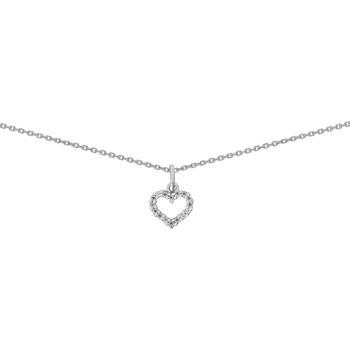 Collier Brillaxis Collier or blanc 9 carats coeur oxydes