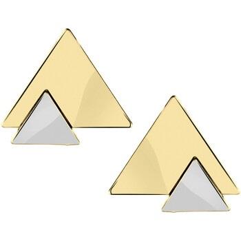 Boucles oreilles Brillaxis Boucles d'oreilles triangles or bicolore