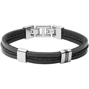 Bracelets Fossil Bracelet homme Leather Essential cuir noir