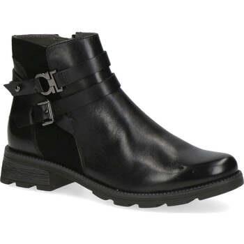 Bottines Caprice black comb casual closed booties