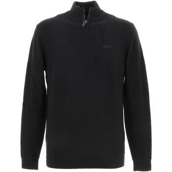 Pull Superdry Essential emb knit henley blk