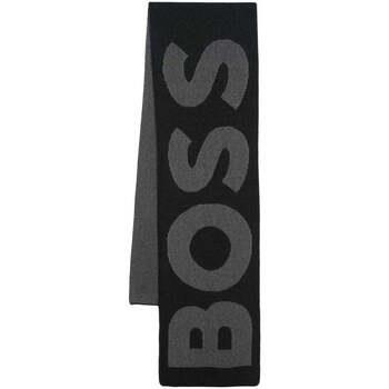 Bonnet BOSS Echarpe logo noire en laine