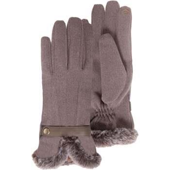 Gants Isotoner Gants femme Taupe tactiles suédine