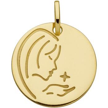 Pendentifs Brillaxis Médaille moderne Vierge dessinée or 18 carats