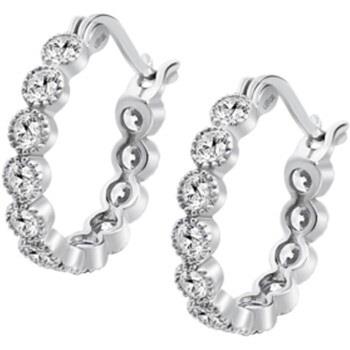 Boucles oreilles Lotus Créoles Silver argent oxydes de zirconium