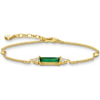 Bracelets Thomas Sabo Bracelet argent plaqué or pierre verte