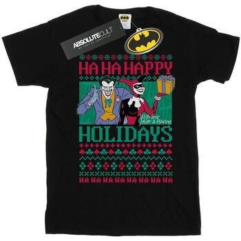 T-shirt Dc Comics Joker And Harley Quinn Ha Ha Happy Holidays