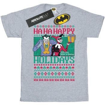 T-shirt Dc Comics Joker And Harley Quinn Ha Ha Happy Holidays