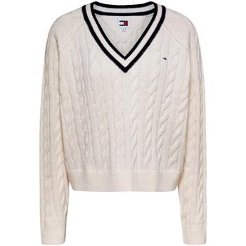 Sweat-shirt Tommy Jeans Pull Ref 62084 YBH Blanc
