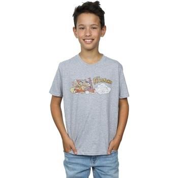 T-shirt enfant The Flintstones Family Car Distressed