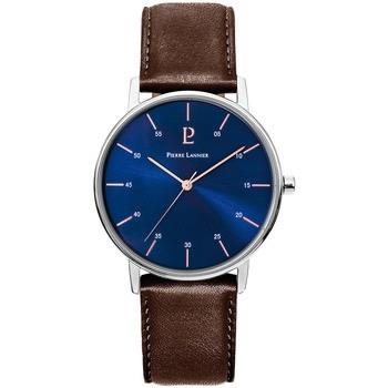 Montre Pierre Lannier CITYLINE Cadran Bleu Bracelet Cuir Brun