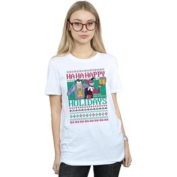 T-shirt Dc Comics Joker And Harley Quinn Ha Ha Happy Holidays