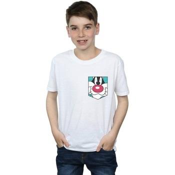 T-shirt enfant Dessins Animés Sylvester Face Faux Pocket