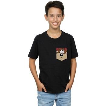 T-shirt enfant Dessins Animés Tasmanian Devil Face Faux Pocket