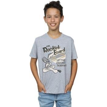 T-shirt enfant Dessins Animés Wile E Coyote Rocket Board