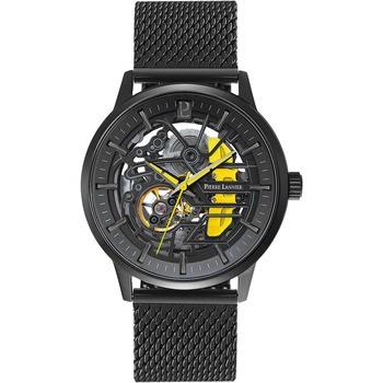 Montre Pierre Lannier PADDOCK Cadran Noir Bracelet Acier milanais Noir