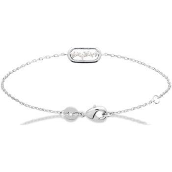 Bracelets Brillaxis Bracelet argent rhodié motif ovale avec oxydes