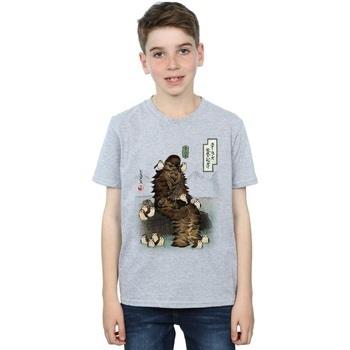 T-shirt enfant Disney The Last Jedi Japanese Chewbacca Porgs