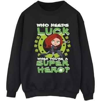 Sweat-shirt Marvel St Patrick's Day Black Widow Luck