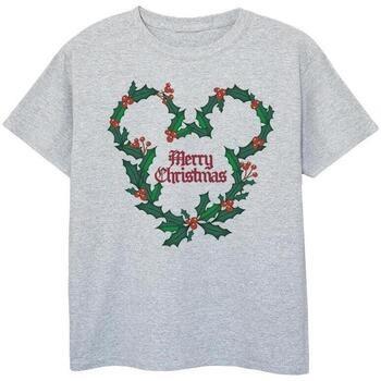 T-shirt enfant Disney Mickey Mouse Merry Christmas Holly