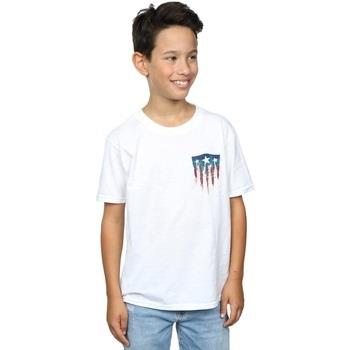T-shirt enfant Marvel Captain America Splatter Shield Faux Pocket
