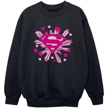 Sweat-shirt enfant Dc Comics Superman Pink Hearts And Stars Logo