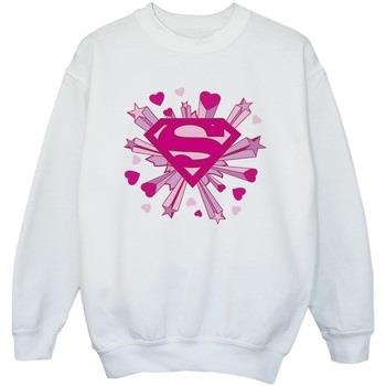 Sweat-shirt enfant Dc Comics Superman Pink Hearts And Stars Logo