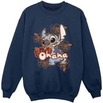 Sweat-shirt enfant Disney Lilo And Stitch Ohana Orange Hibiscus