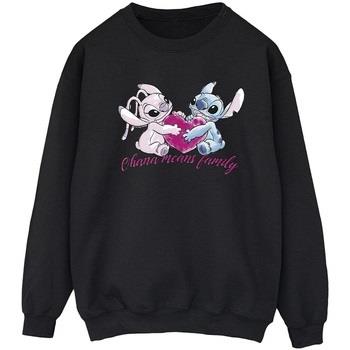 Sweat-shirt Disney Lilo And Stitch Ohana Heart With Angel