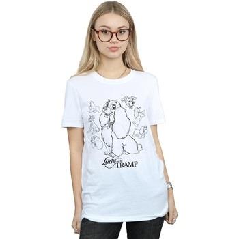 T-shirt Disney Lady And The Tramp Collage Sketch