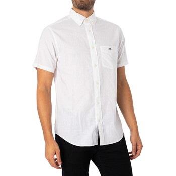 Chemise Gant Chemise à manches courtes en coton et lin régulier