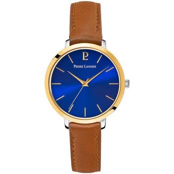 Montre Pierre Lannier CHOUQUETTE Cadran Bleu Bracelet Cuir Brun