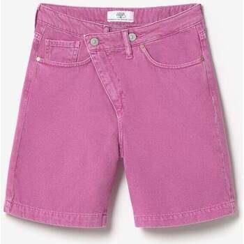 Short enfant Le Temps des Cerises Bermuda casa en jeans violet rose