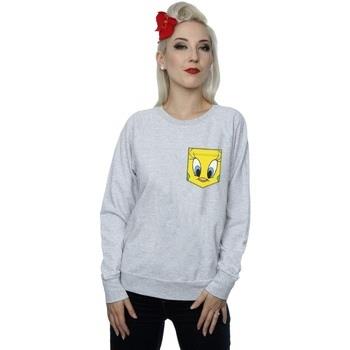 Sweat-shirt Dessins Animés Tweety Pie Face Faux Pocket