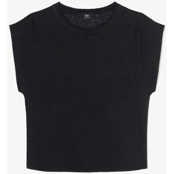 T-shirt Le Temps des Cerises T-shirt muflier en lin noir