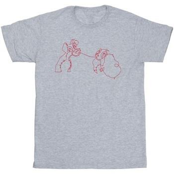 T-shirt Disney Lady And The Tramp Spaghetti Outline
