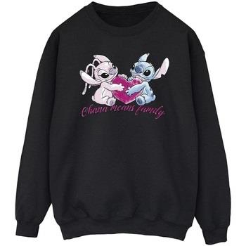 Sweat-shirt Disney Lilo And Stitch Ohana Heart With Angel