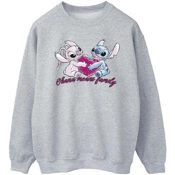 Sweat-shirt Disney Lilo And Stitch Ohana Heart With Angel