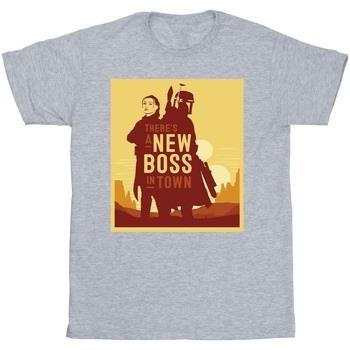 T-shirt enfant Disney The Book Of Boba Fett New Boss Sun Silhouette