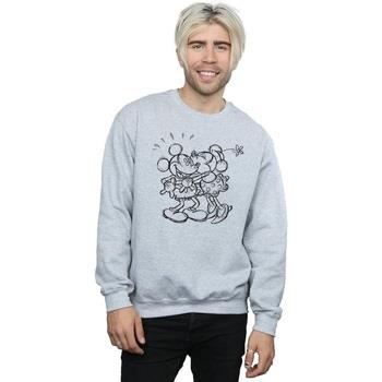 Sweat-shirt Disney Mickey And Minnie Mouse Kiss Sketch
