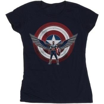 T-shirt Marvel Falcon And The Winter Soldier Captain America Shield Po...