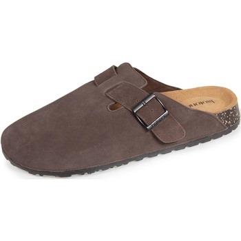 Chaussons Isotoner Chaussons Mules en cuir, semelle extra souple