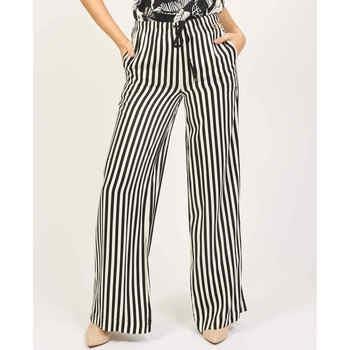 Pantalon Fracomina Pantalon palazzo femme à motif rayé