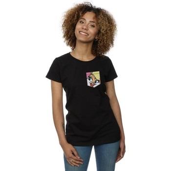 T-shirt Dessins Animés Lola Bunny Face Faux Pocket